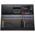 PreSonus StudioLive Series III SE 24 digital mixer with multiple knobs and faders, showing the control panel and input channels.