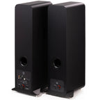 Q Acoustics M40 powered speakers, black, rear view