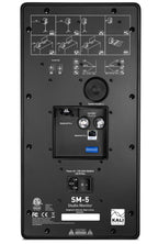 Rear view of Kali Audio SM-5 active nearfield monitors showing input connections and rear panel controls.