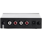 Rega Fono Mini A2D MK2 phono preamp, rear RCA inputs and outputs in black