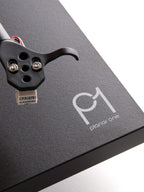 Rega Planar 1 turntable, close-up detail in matte black