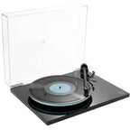Rega Planar 2 turntable with Nd3 cartridge in glossy black, featuring sleek design and high-quality audio components.