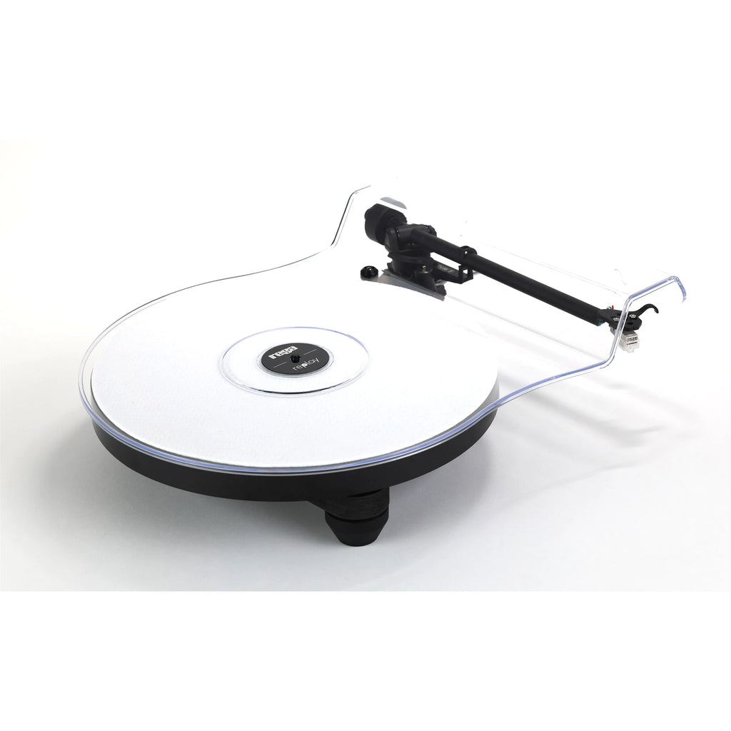 Rega Replay turntable with removable dust cover, front view