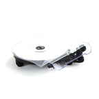 Rega Replay turntable with dust cover, side view