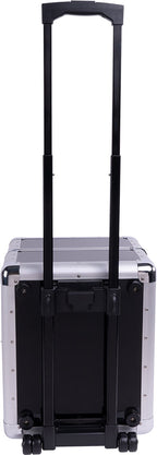 Reloop 120 Trolley DJ record case with sturdy wheels and handle for easy transport of vinyl records.