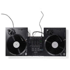 Reloop RP-2000 MK4 Black turntables in a battle DJ setup with a mixer