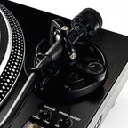Reloop RP-8000 MK2 DJ turntables with pitch control and sleek design, perfect for professional DJ setups.