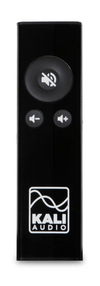 Kali Audio MM-6 active nearfield monitor with remote control for studio audio monitoring setup.