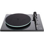 Rega Planar 2 turntable with black finish and Nd3 cartridge installed, showcasing its sleek design and tonearm.