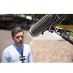 Rode Blimp microphone windscreen and deadcat for outdoor audio recording, reducing wind noise from Rode brand.