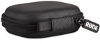 Rode Lavalier II wearable microphone clipped inside a black case, showing the microphone's side view with Rode branding on the tag.