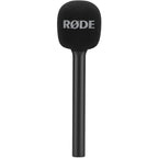 Rode Interview GO handheld adapter for Wireless GO, front view in black