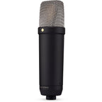 Rode NT1 GEN5 condenser microphone, black, angle view
