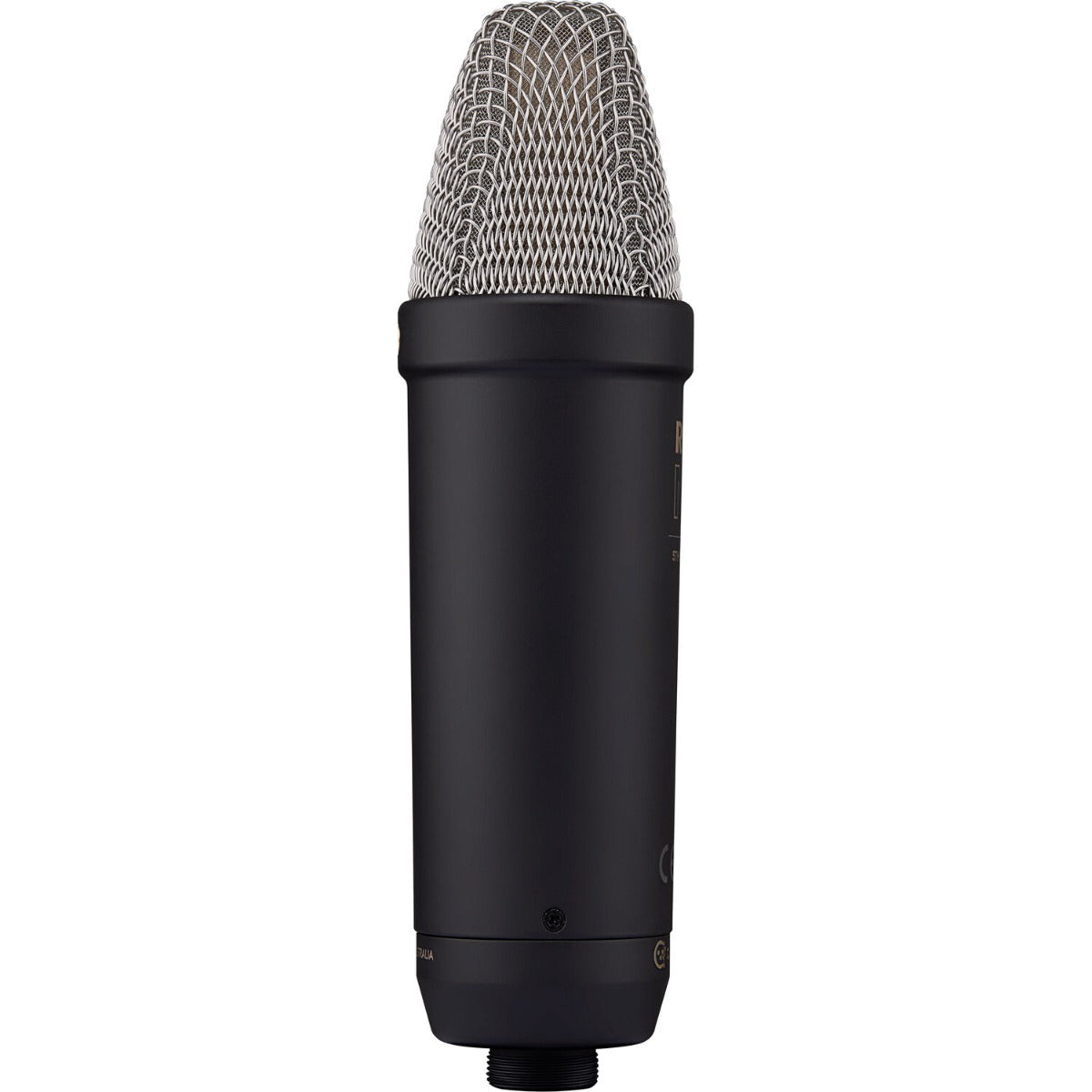 Rode NT1 GEN5 condenser microphone, black, top capsule view