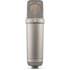 Rode NT1 GEN5 condenser microphone, silver, front view