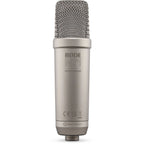 Rode NT1 GEN5 condenser microphone, silver, front view