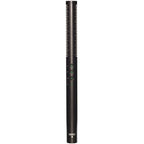 Shotgun microphone Rode NTG4+ with black body and directional design, used for professional audio recording and film production.