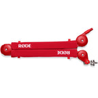 Rode PSA1+ microphone boom arm, in red, lifestyle setting