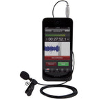 Rode smartLav+ lavalier microphone, clipped to clothing (view 2)