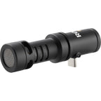 Rode VideoMic ME-C+ compact microphone for iOS and Android devices, with built-in controls and detachable cable for mobile recording.