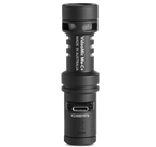 Rode VideoMic ME-C+ iOS and Android microphone shown from rear view with cable connection and compact design.