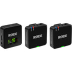 Rode Wireless GO 3 wireless microphone system with compact transmitter and receiver, ideal for high-quality audio recording.