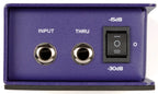 Samson MD1 Pro DI box showing input connections and audio interface for professional sound setup.