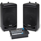 Samson Expedition XP1000 PA speaker system with rugged design and built-in handles for portable sound reinforcement.