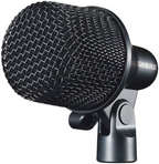 Shure Nexadyne 2 dynamic microphone with black body and grille, ideal for professional audio and live performances.