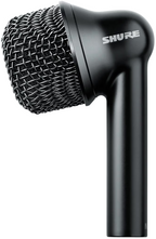 Shure Nexadyne 6 dynamic microphone with a black handle and grille, designed for professional audio and live performances.