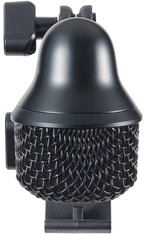 Shure Nexadyne 6 dynamic microphone with a black handle and grille, shown in a close-up image.