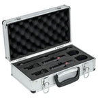 Pair of SE Electronics sE8 condenser microphones with black bodies and silver grille, set against a neutral background.