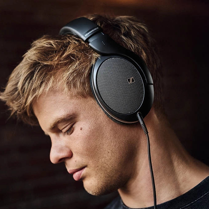 Sennheiser HD 550 open-back headphones, in use, lifestyle