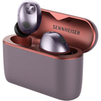 Sennheiser Momentum True Wireless 5 earbuds in open charging case, Lavender