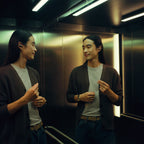 Two people talking while wearing Sennheiser Momentum True Wireless 5 earbuds