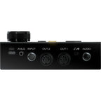 Sim'n Tonic Nome II MIDI interface with multiple input/output ports and sleek black design, used for music production.