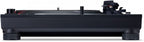 Technics SL-1210MK7 DJ turntable with black matte finish, tonearm and controls visible in front view.