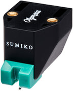 Sumiko Olympia MM phono stylus for turntables, close-up view showing the stylus tip and cartridge detail.