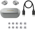 Technics EAH-AZ100 true wireless earbuds, in silver, box contents