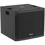 Mackie Thump18Sv4 active subwoofer with rugged black enclosure and control panel, designed for powerful bass in live sound setups.