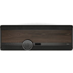 Dali Vega front panel with wood veneer, volume wheel and OLED display
