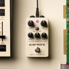 Universal Audio UAFX Evermore Studio Reverb effects pedal with control knobs and input/output jacks on a dark background.