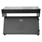 UDG Ultimate Flight Case Portable Z-Style DJ Table Black Plus (Wheels) DJ table flight case, closed flight case, front view