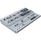 UDO Audio Super 6 Desktop synthesizer shown from the top left front, featuring its sleek design and controls.