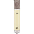 Warm Audio WA-251 condenser microphone shown with vintage-inspired design and professional-grade audio capturing capabilities.