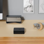 WiiM Pro Plus music streamers, black front view