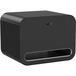 WiiM Sub Pro wireless 8-inch smart subwoofer with 250W power, Wi-Fi and Bluetooth connectivity in black.