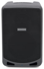 Samson Expedition XP106w portable PA speaker with control panel and handle, ideal for live sound and public address.