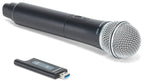 Samson Expedition XP106w PA speaker with angled design, showing the front and side view of the compact audio system.