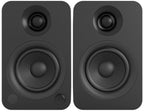 Kanto Audio YU wireless speakers with sleek black design, front view showing compact, modern audio system for high-quality sound.